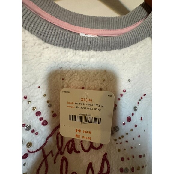 NWT Gymboree Girls Baseball style Pullover Sweatshirt  XL (14) - Picture 3 of 6